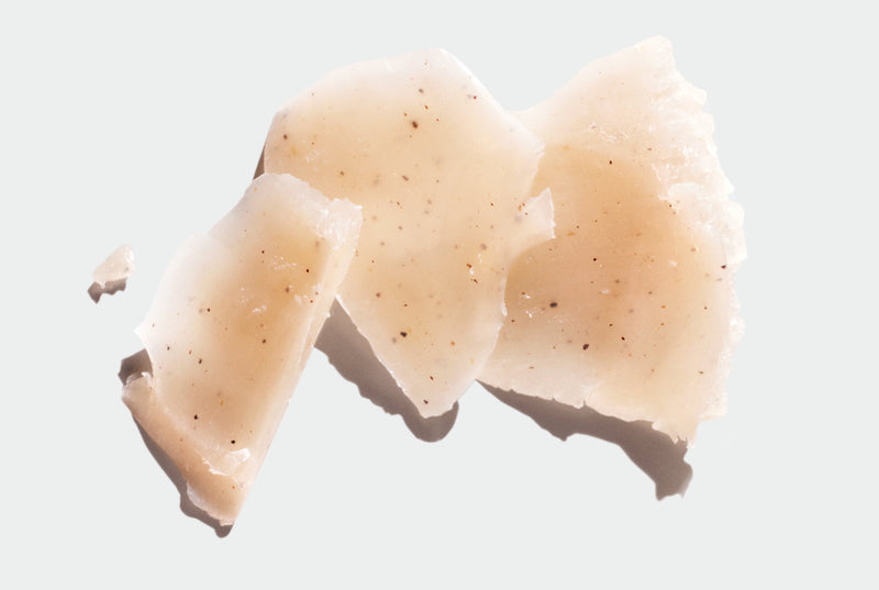 Close-up of Bar Soap with a soft, scrubby texture on a light background